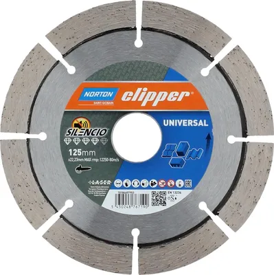 Image de Norton Clipper disque à tronçonner diamanté (Ø 125 mm alésage 22,23 mm / pour meuleuse d'angle largeur de segment 2,2 mm) - 70184607953