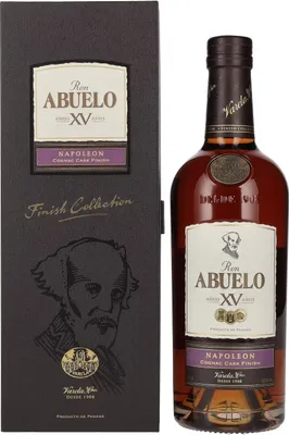 Produktbild von Abuelo 15 Years Napoleon Cognac Cask Finish Rum 40% Vol. 0,7l in Geschenkbox