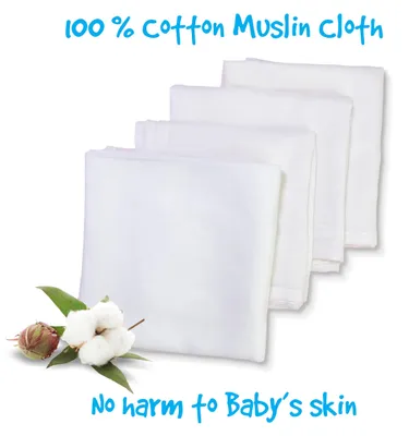 Imagen del producto de Toallas de gasa absorbente, 66 x 66 cm, paquete de 6 unidades, para bebés