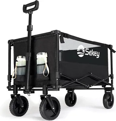 Imagen del producto de Carro de playa Gepanters con gran capacidad de carga, hasta 150 kg, vehículos todoterreno robustos con ruedas grandes