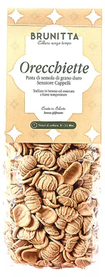 Produktbild von Brunitta - Orecchiette aus Hartweizen Senatore Cappelli - Italienische Pasta - Langsam getrocknet - 6 x 500 g