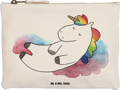 Produktbild von Mr. & Mrs. Panda Etui Einhorn Wolke 7 Größe M - Weiß - Geschenk, Federtasche, Unicorn, Kosmetiktasche, Kosmetikbeutel, Täschchen, Einhörner, Kulturbeutel, Lustig