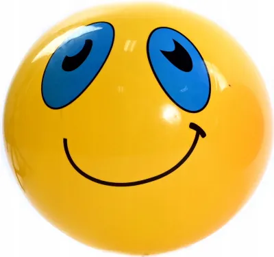 Produktbild von Emoji Gummiball 23cm - Bunter Strandball für Kinder, Garten & Pool - Robustes Spielzeug