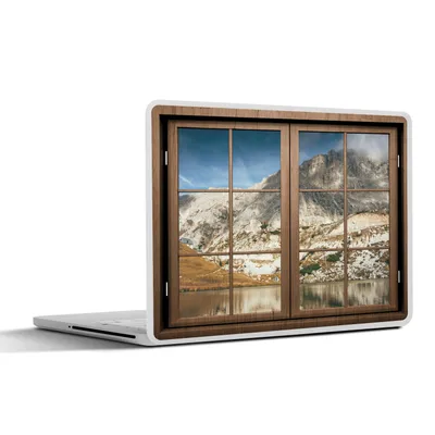 Produktbild von MuchoWow® Laptop Aufkleber Sticker Cover Durchblick - Wasser - Fels 30x22 cm - Laptop-Sticker