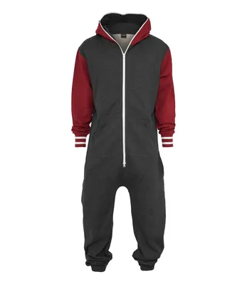 Image de Urban Classics College Sweat Jumpsuit, Größe : Xl/Xxl ; Farbe : Charocal/Ruby