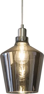 Produktbild von Trio Leuchten - Art Deco Art Deco Hängelampe I Pendellampe I Pendelleuchte Rauchglas - Penta I Wohnzimmer I Schlafzimmer - Rund - LED geeignet E27