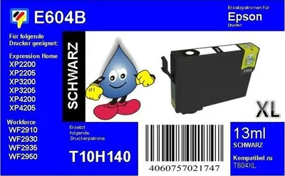 Produktbild von T604XL schwarz TiDis Druckerpatrone mit 13ml Inhalt
