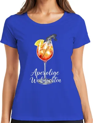 Immagine prodotto di Aperol Christmas Aperol Spritz Cocktail Glass Gift Party Maglietta da donna, blu, M