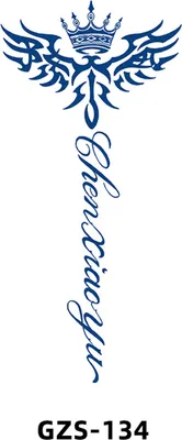 Produktbild von INF Blaue Blumige Temporäre Tattoo-Aufkleber - Aquarell Körperkunst