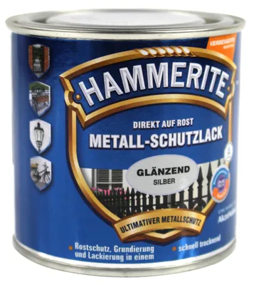 Produktbild von 0,25L Hammerite Metallschutz Lack silber glänzend Metallschutzlack Lack