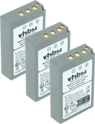 Produktbild von vhbw 3x Akku kompatibel mit Olympus E-450 Kamera (900 mAh, 7,2 V, Li-Ion)
