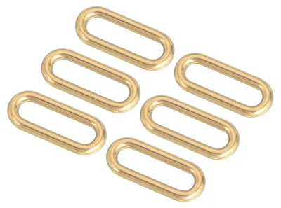 6 ovale Metallringe Gold, 25 mm, für Taschen & DIY