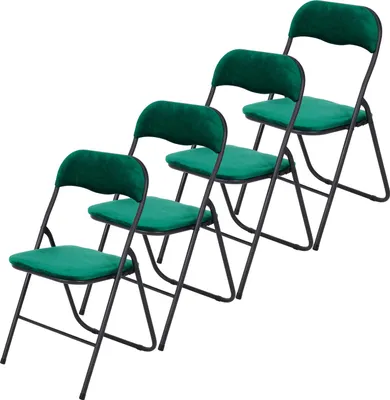 Produktbild von Infinity Goods Klappstühle – 4er-Set – Klappstühle – Samt – Esszimmerstühle – Klappstühle – 43 x 47