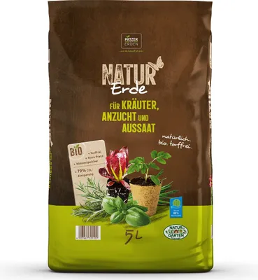Produktbild von PATZER NATUR Erde für Kräuter-, Anzucht- & Aussaat torffrei - 5 Liter