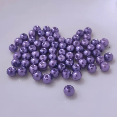 Image de Perles de verre - Type rond - 20g - 6 mm - Violet