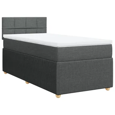Produktbild von Boxspringbett mit Matratze Dunkelgrau 100x200 cm Stoff