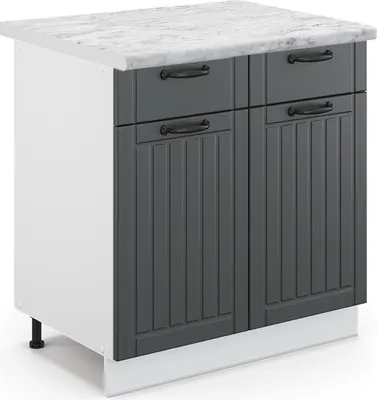 Produktbild von Küchenunterschrank Vicco Fame-Line Anthrazit Landhaus 80 cm , AP Marmor, Model 46580