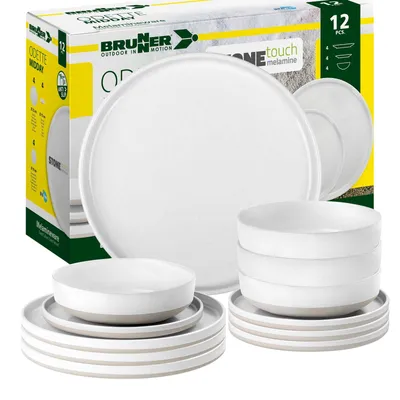 Produktbild von BRUNNER Camping Geschirr Set 4 Personen | Anti-Slip | Midday ODETTE, 12-tlg.