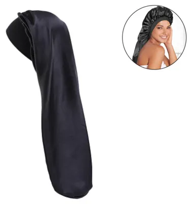 Produktbild von Lange Satin-Schlafhaube, lockere Schlafhaube mit weichem Gummiband für Frauen mit Dreadlocks und lockigem Haar