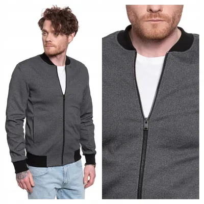 Produktbild von Selected | Herren Sweat Bomber Übergangsjacke leicht Casual Streetwear modern Größe S