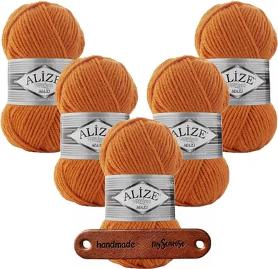 Produktbild von 5 x ALIZE Superlana Maxi 225 orange mit Label