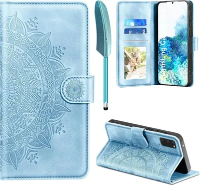 Image de EASDNB Samsung Galaxy S20 Housse cuir Flip Wallet bleu ciel