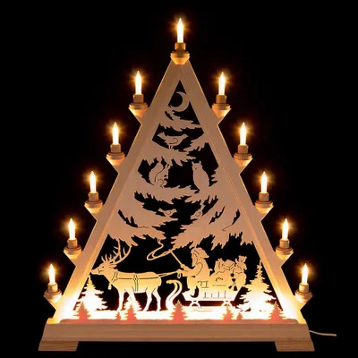 Immagine prodotto di Pizzo di Babbo Natale con slitta (66 cm), Kunstgewerbe Taulin
