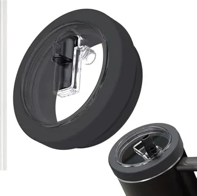 Produktbild von ASKSA Stanley Cup Deckel fuer Stanley Cup 40oz Deckel, Wiederverwendbarer Auslaufsichere und Staubdichte Tumbler Stanley Ersatzdeckel (Schwarz)