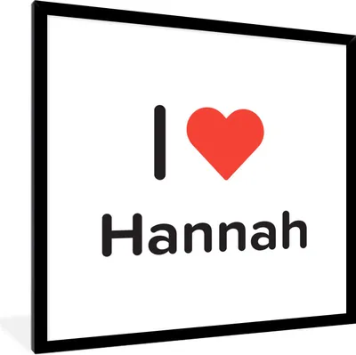 Produktbild von MuchoWow® Gerahmtes Poster Ich liebe - Hannah - Mädchen 40x40 cm - Poster mit Schwarzem Bilderrahmen Wandposter Rahmen Foto Bilder - Mit Rahmen - Wanddekoration Schlafzimmer