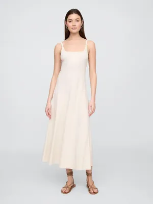 Produktbild von GAP Midikleid mit Rippen, quadratischem Ausschnitt und gerader Silhouette