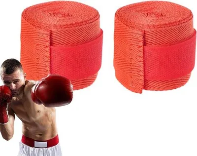 Produktbild von Boxbandagen - Handwickel - Kampfsport Training - Atmungsaktive Kompression - 15 cm Länge - Rot