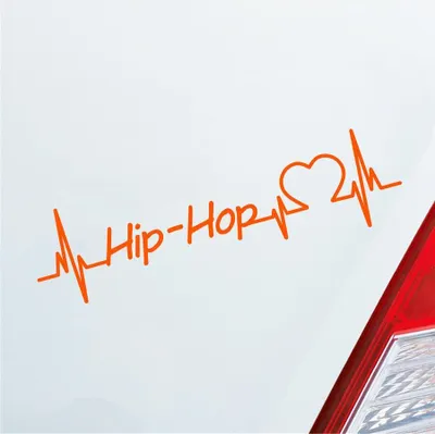 Produktbild von Auto Aufkleber Hip-Hop Herzschlag Tanzen Musik Rhythmus Sport Liebe 19x19 cm Orange Sticker Heckscheibenaufkleber