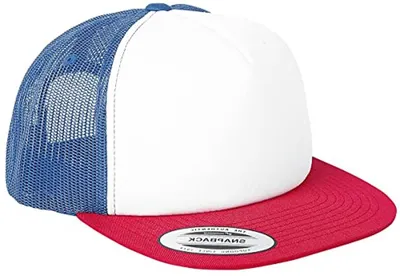 Productafbeelding van Petten Uniseks Volwassene - Flexfit Trucker - Zeefdruk Ontwerp - Dik Sponsfrontpaneel - 6 mm - Wit