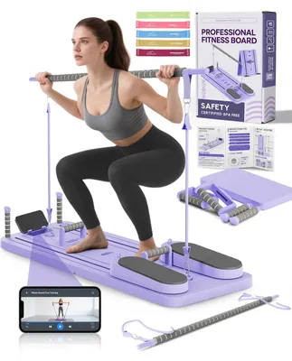 Image de Planche de Pilates multifonctionnelle avec 5 élastiques de résistance