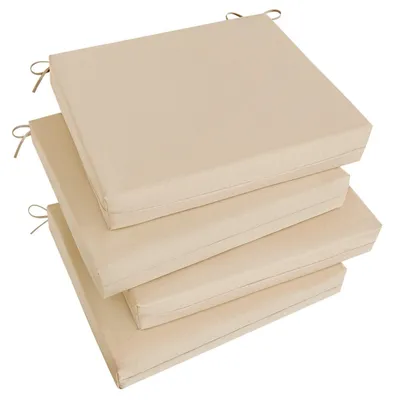 Productafbeelding van Solidchoice - Set van 4 Buitenstoelkussens voor Tuinmeubilair, Beige