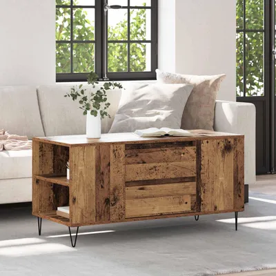 Image de Maison Exclusive - Table basse en bois ancien 102 x 44,5 x 50 cm Matériau dérivé du bois