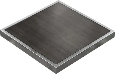 Produktbild von BRASIL | Gastro Tischplatte | B:T 60 x 60 cm | Wenge | Chrom Rand | Quadratisch | Gastro Tischplatte
