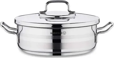 Obrázok produktu pre Nízky kastról Korkmaz Astra2 24 x 8 cm - 3,5 l, nerezový hrniec s pokrievkou