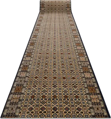 Produktbild von KESHAN Wolle Läufer 6428/53551 Orientalisch Beige / dunkelblau 90cm beige 90x1150 cm