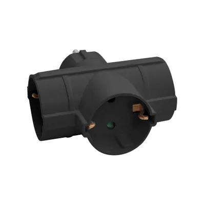 Obrázek produktu pro Rozdělovač 3x2P+Z (Schuko), černý