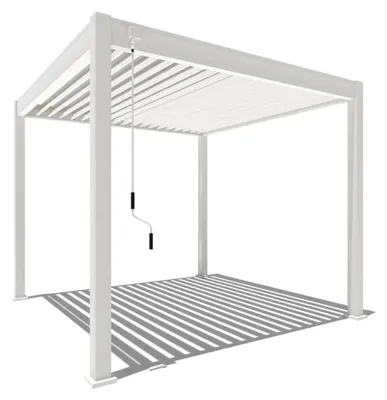 Immagine prodotto di Pergola Weide Classic in alluminio 3x3 m con tetto a lamelle, indipendente, bianca