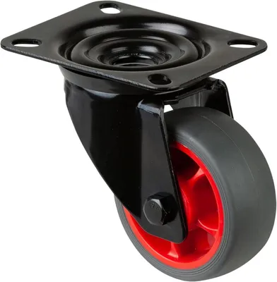 Produktbild von Lenkrolle mit Platte, Ø 80 mm, Breite 32 mm, Tragkraft 100 kg, TPR