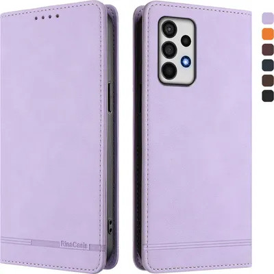 Produktbild von Hülle für Samsung Galaxy A52 / A52s 5G, Retro Kunstleder Ständer Klapphülle mit Kartenfächer und Magnetische Violett