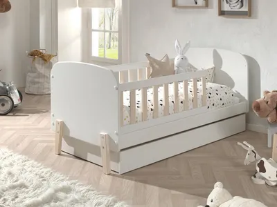 Produktbild von Bett Kinderbett mit Schublade Kiddy MDF und Kiefer 70x140 cm