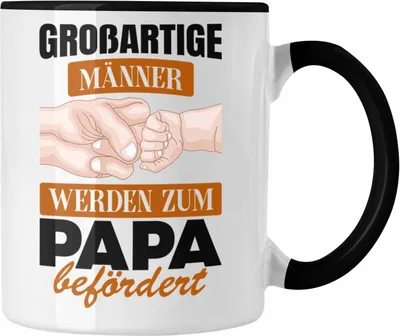 Produktbild von Trendation - Großartige Männer werden Zum Papa Befördert Tasse Geschenk Du Wirst Vater Geschenkidee (Schwarz)