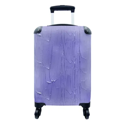 Produktbild von MuchoWow® Koffer Handgepäck Trolley Rollkoffer Kleine Reisekoffer mit 4 Rollen - Farbe - Muster - Lila - Cabin Size < 55x40x23 cm & 55x40x20 cm - Fotokoffer - Kabinenkoffer - Boardgepäck - Reise-Box - Reisekoffer - Reisegepäck - Koffer mit Bild - Trolley für Kinder