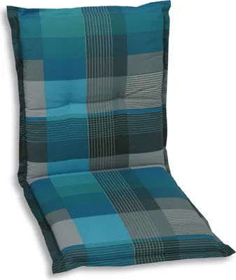 Produktbild von GO-DE Textil, Sesselauflage nieder, Karo petrol grau, 20300-02