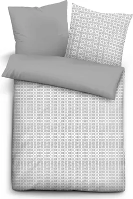 Produktbild von Cinque Renforce Bettwäsche 0041702 AVIANO color: sturmgrau, size: 1x 135x200 cm + 1x 80x80 cm