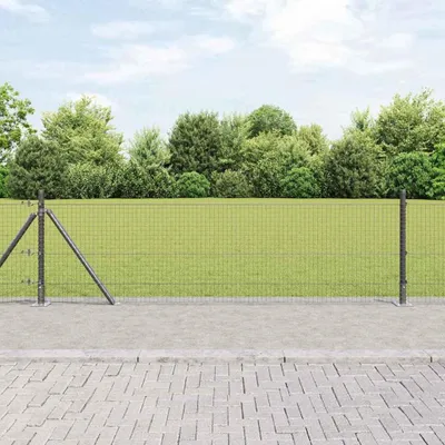 Zdjęcie produktu dla Maison Exclusive - Słupek ogrodzeniowy. Szary 100 x 0,4 m (siatka 25 x 25 mm)