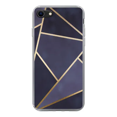 Produktbild von MuchoWow® Handyhülle Schutzhülle Hülle für iPhone 7 Marmor - Blau - Collage Silikon Softcase Handy Hülle - Kartenhalter